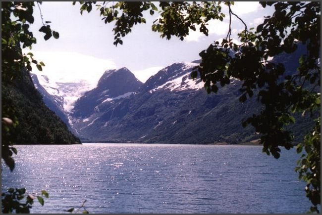 Norwegen - in Sunde Blick auf Briksdalsbreen